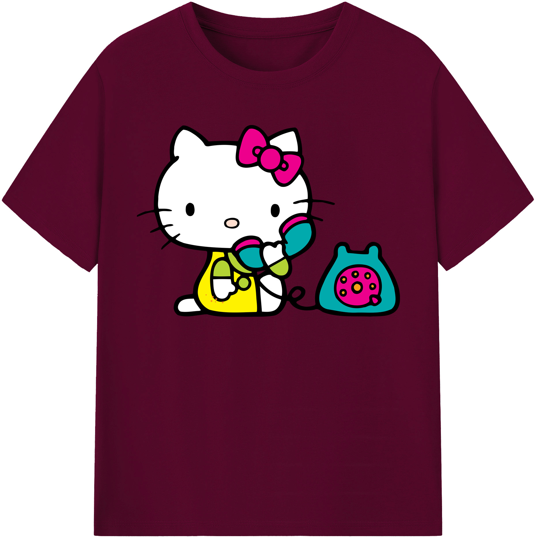 （画像用） Hello Kitty ハローキティ レディースカジュアルプリントTシャツ（綿100％）